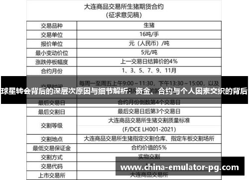 球星转会背后的深层次原因与细节解析：资金、合约与个人因素交织的背后