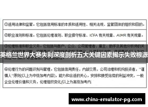英格兰世界大赛失利深度剖析五大关键因素揭示失败根源